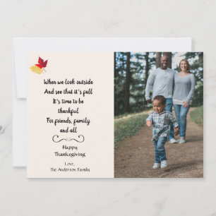 Tarjeta Festiva Fall Happy Thankending Photo Quote Card