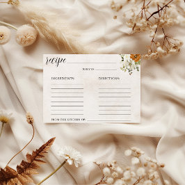 Tarjeta Festiva Fall in Love | Bridal Shower Recipe Card