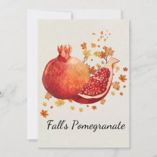 Tarjeta Festiva Fall Pomegranate Greeting Card Otoño Tema Wat