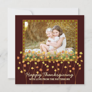Tarjeta Festiva Fall Tree Happy Thankending Square Photo Card