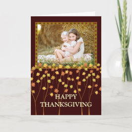 Tarjeta Festiva Fall Tree Happy Thanksgiving Photo Greeting Card