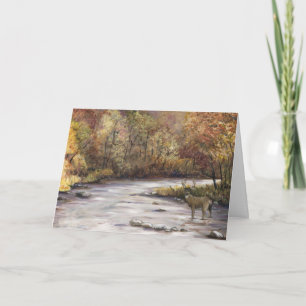 Tarjeta Festiva Fall Whitetail Deer Thankending Greet Card