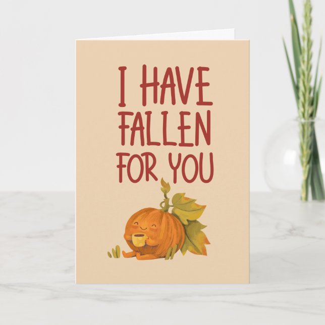 Tarjeta Festiva Fallen Por Usted Divertido El día de San Valentín  (Anverso)
