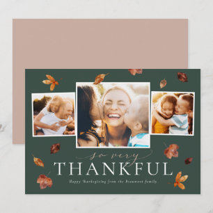 Tarjeta Festiva Falling Leaves Thankding Photo Card