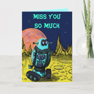 Tarjeta Festiva Falta sola divertida del robot que usted carda
