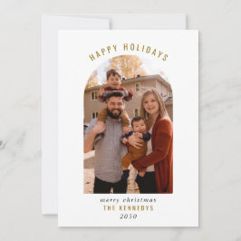 Tarjeta Festiva Familia Arch Moderna Fotografía Felices Fiestas Na