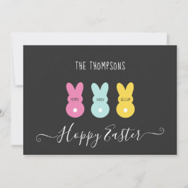 Tarjeta Festiva Familia Conejo de Pascua de 3