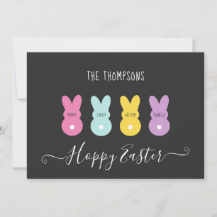 Tarjeta Festiva Familia Conejo de Pascua de 4