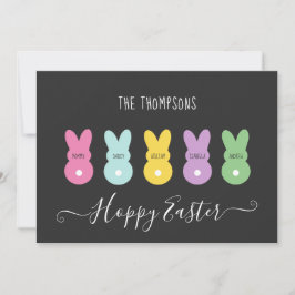 Tarjeta Festiva Familia Conejo de Pascua de 5