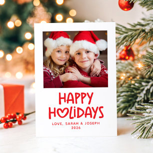 Tarjeta Festiva Familia Corazón Caprichoso Foto Feliz