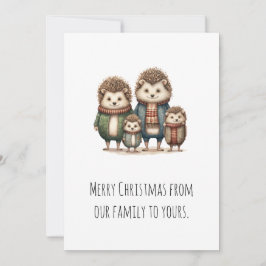 Tarjeta Festiva Familia Cute Hedgehog