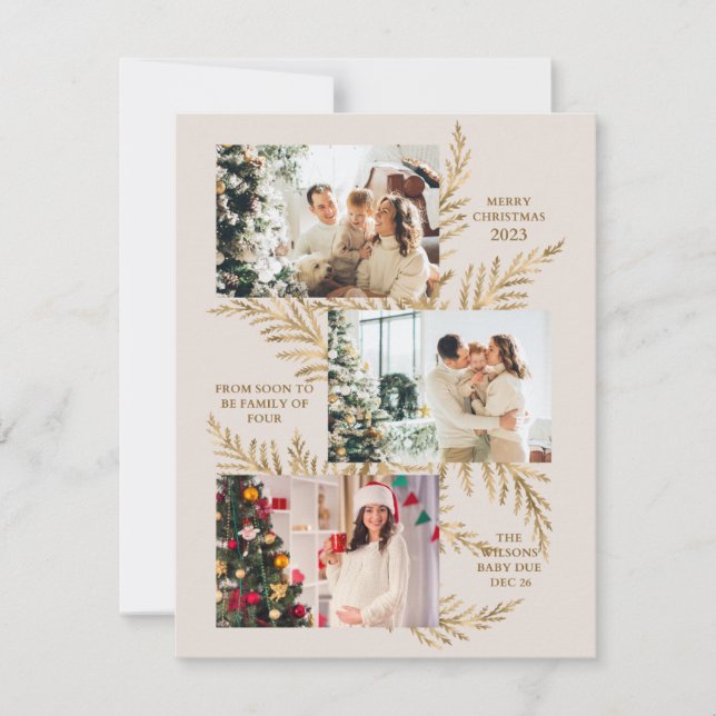 Tarjeta Festiva Familia de 4 Navidades de la Guerra Fría Alegría d (Anverso)