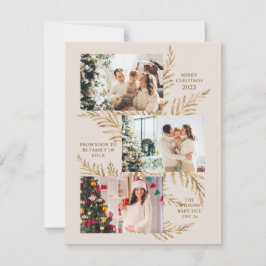 Tarjeta Festiva Familia de 4 Navidades de la Guerra Fría Alegría d