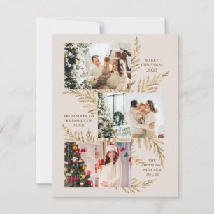Tarjeta Festiva Familia de 4 Navidades de la Guerra Fría Alegría d