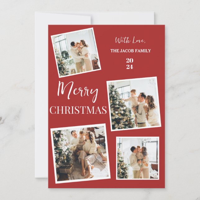 Tarjeta Festiva Familia de árboles navideños modernos y sencillos  (Anverso)