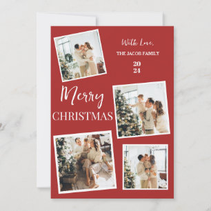 Tarjeta Festiva Familia de árboles navideños modernos y sencillos 