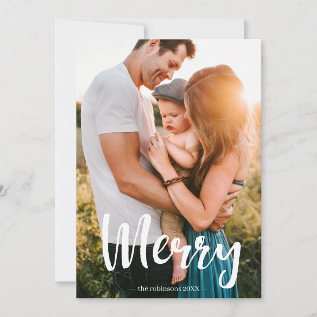 Tarjeta Festiva Familia de Collages de fotos de superposición de s (Anverso)