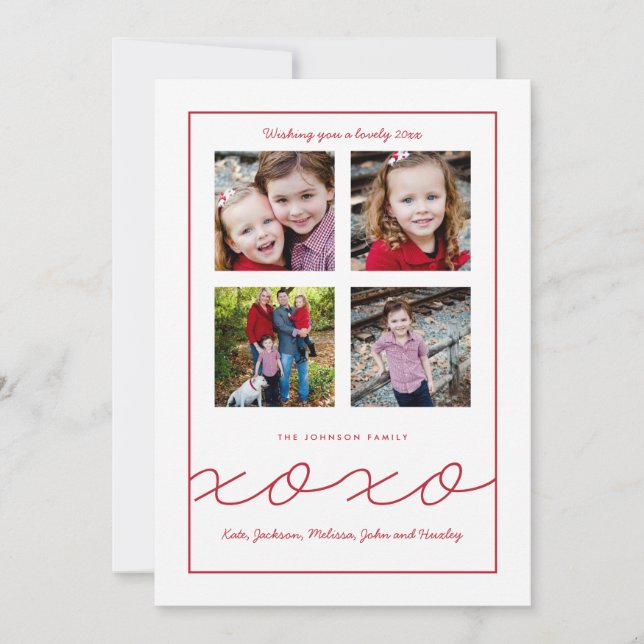 Tarjeta Festiva Familia de El día de San Valentín de fotografías m (Anverso)