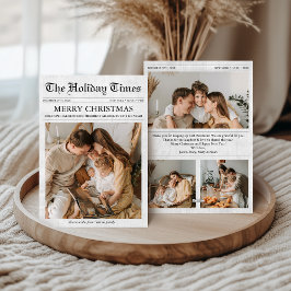 Tarjeta Festiva Familia de fotos de cuatro Navidades únicos de per