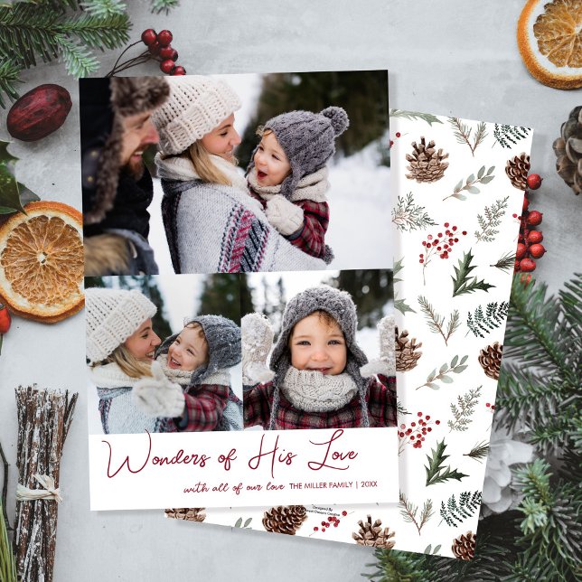 Tarjeta Festiva Familia de fotos de tres Navidades cristianos (Subido por el creador)