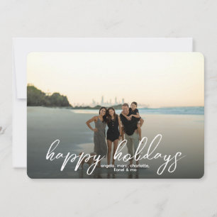 Tarjeta Festiva Familia de Fotos Navideñas con Guión Minimalista
