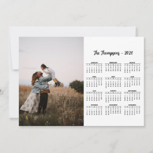 Tarjeta Festiva Familia De Guiones Rústicos Foto 2026 Calendario 1