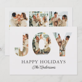 Tarjeta Festiva Familia de mensajes personales Joy 3-Photo Happy H