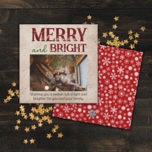 Tarjeta Festiva Familia De Navidades Brillantes