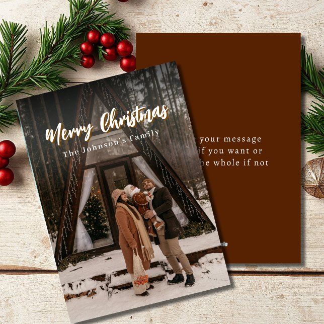 Tarjeta Festiva Familia de Navidades de guiones de estilo rústico  (Subido por el creador)