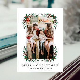 Tarjeta Festiva Familia de Navidades de tramas de biznos 1 foto