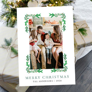 Tarjeta Festiva Familia de Navidades de tramas de biznos 1 foto