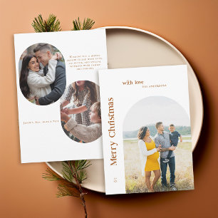 Tarjeta Festiva Familia de Navidades fotográficos Minimalistas Boh