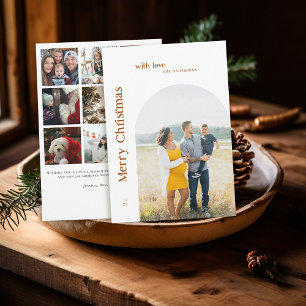 Tarjeta Festiva Familia de Navidades fotográficos Minimalistas Boh