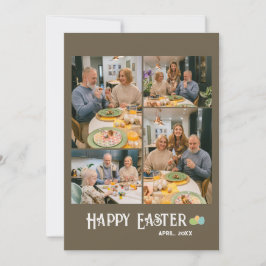 Tarjeta Festiva Familia de Pascua Feliz 4 Fototarjetas de vacacion