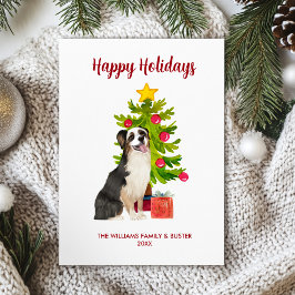 Tarjeta Festiva Familia de Perro Pastor Australiano