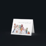 Tarjeta Festiva Familia de Snowmen Notecard<br><div class="desc">Familia ilustrada de Snowmen Notecard</div>