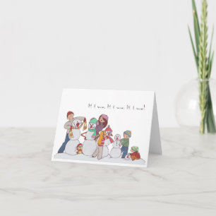 Tarjeta Festiva Familia de Snowmen Notecard