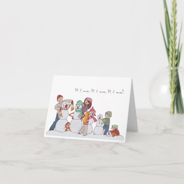 Tarjeta Festiva Familia de Snowmen Notecard (Anverso)