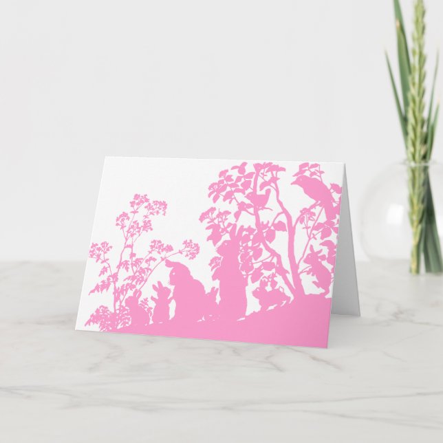 Tarjeta Festiva Familia del conejito (Anverso)