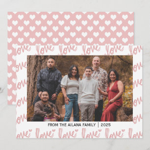 Tarjeta Festiva Familia día de San Valentín de amor simple elegant