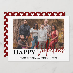 Tarjeta Festiva Familia día de San Valentín de amor simple elegant