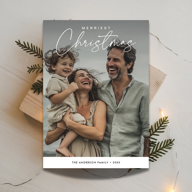 Tarjeta Festiva Familia divertida de Navidades con foto de archivo (Subido por el creador)