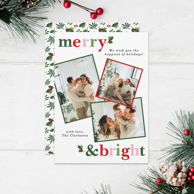 Tarjeta Festiva Familia divertida de Navidades con merry y Bright (Subido por el creador)