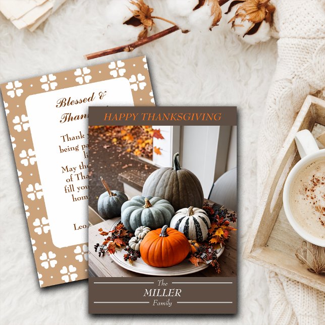 Tarjeta Festiva Familia editable de calabazas de Acción de Gracias (Subido por el creador)