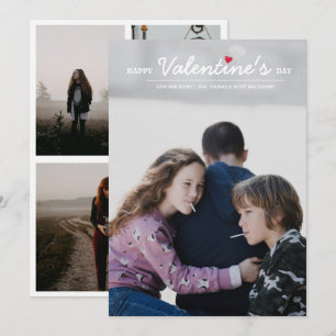 Tarjeta Festiva Familia el día de San Valentín Collage de fotos de