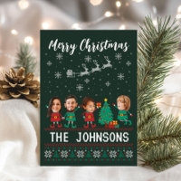 Familia Elf de Navidades de fotos de caras diverti