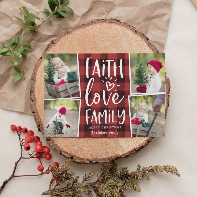 Tarjeta Festiva Familia Faith Love | COLLAGE DE FOTOS NAVIDADES (Subido por el creador)