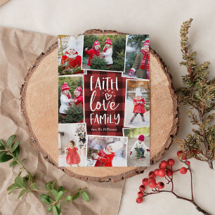 Tarjeta Festiva Familia Faith Love   Navidades de varios Collages 