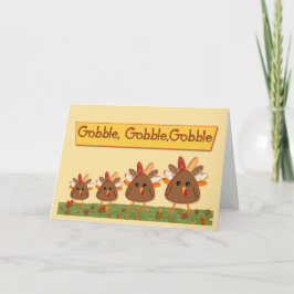 Tarjeta Festiva Familia Feliz Día de Acción de Gracias Turquía