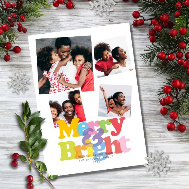 Tarjeta Festiva Familia Feliz Y Brillante 4 Navidades Collages de  (Subido por el creador)